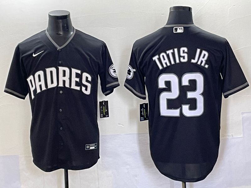 Men 2025 San Diego Padres #23 Tatis jr Black Game Nike MLB Jersey style 7031